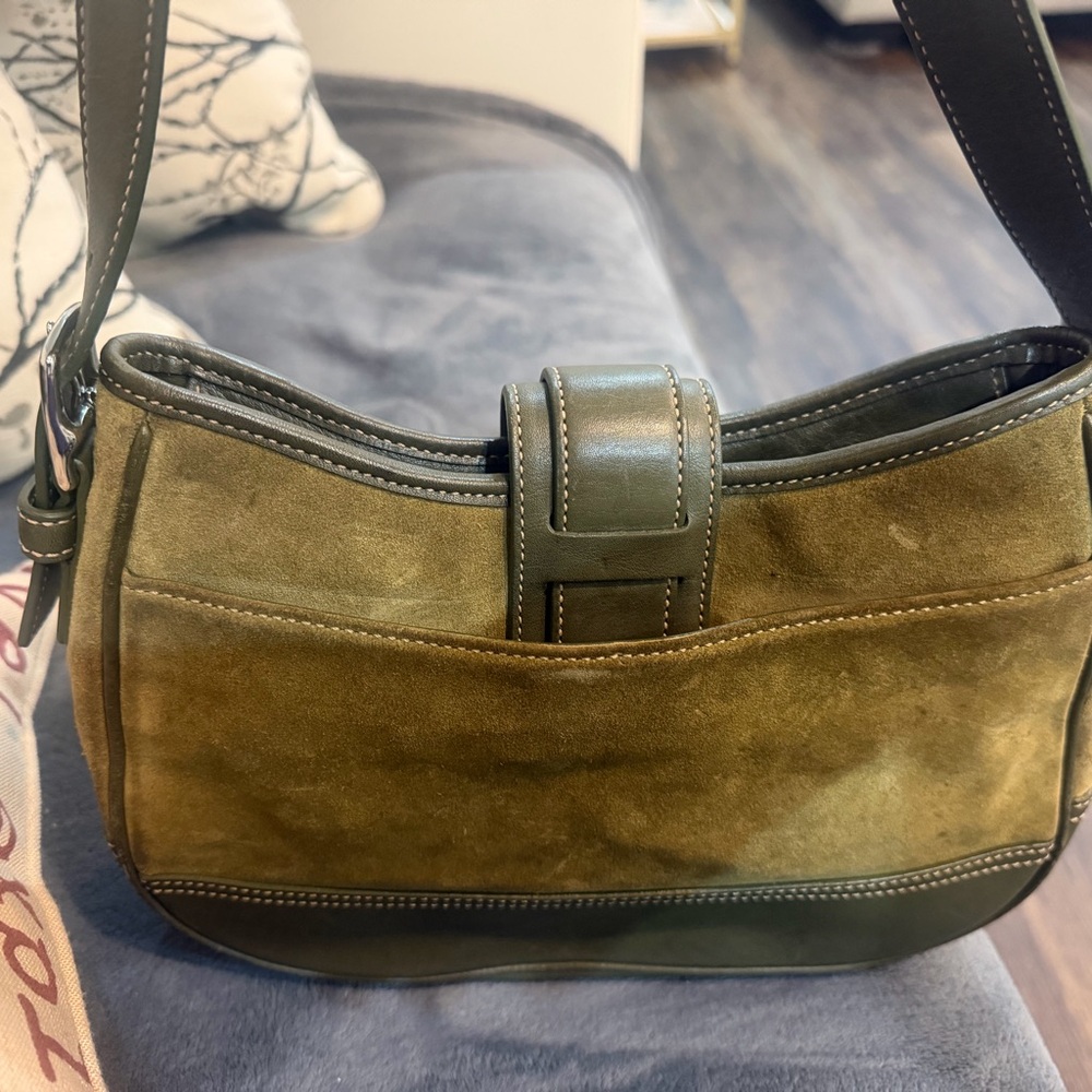 Coach Vintage Suede Leather Trim Silver Hardware Handbag - Picture 8 of 9